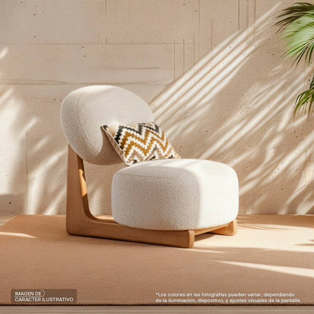 Set Sillón individual Salermo en madera tacuba y color Copenhagen linen | CREATA MUEBLES