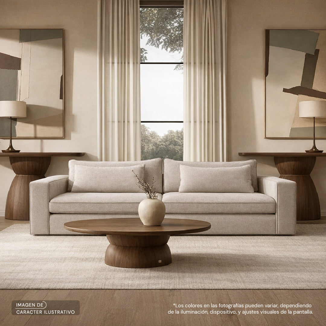 Set Sofá Tessa dos brazos Altman Cotton vivo champañe | CREATA MUEBLES