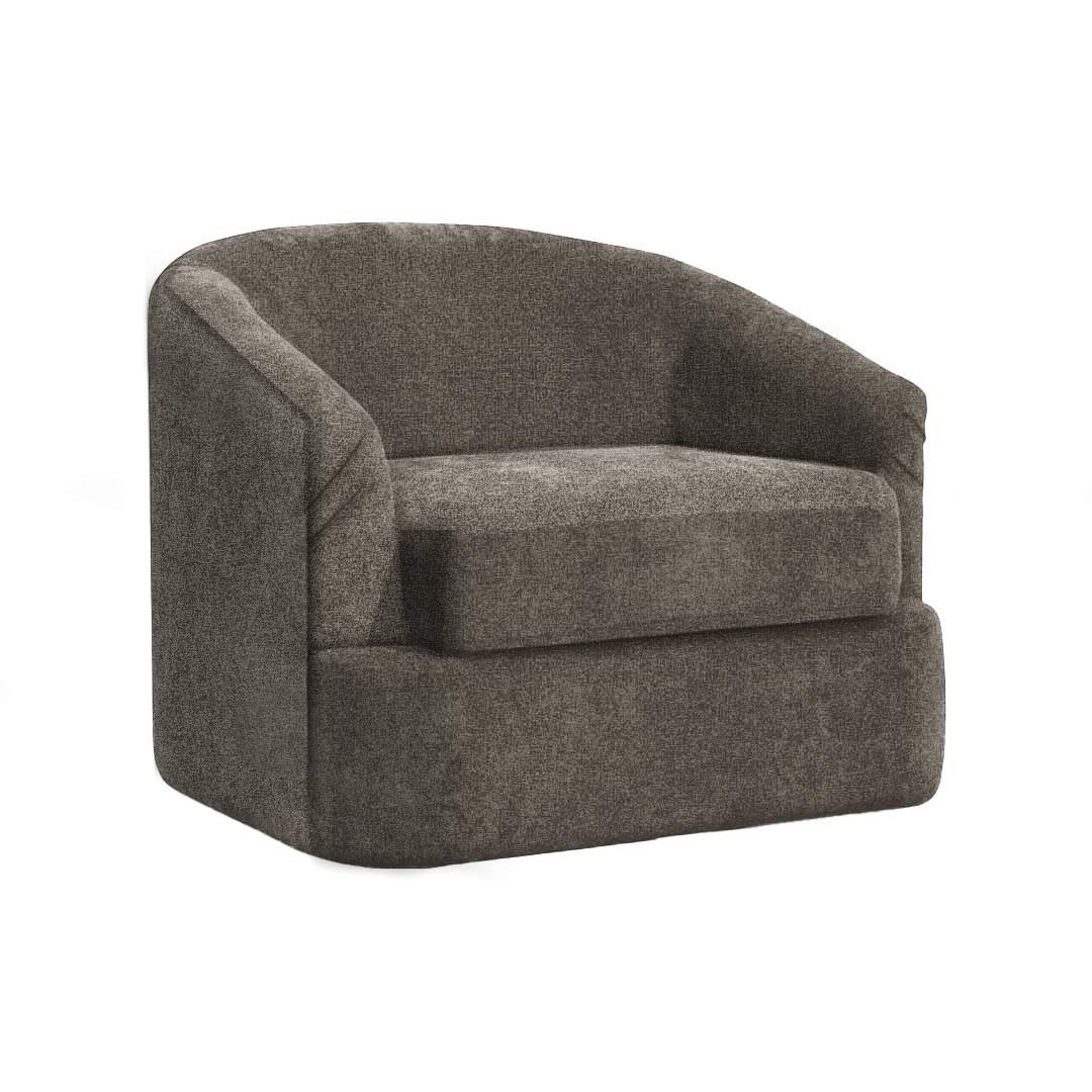 Sillon gris - Sillón Giratorio Thompson Titanium - En Fondo blanco | CREATA Muebles