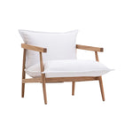 Sillón madera - Sillón Bartolo Blanco perfil | CREATA Muebles